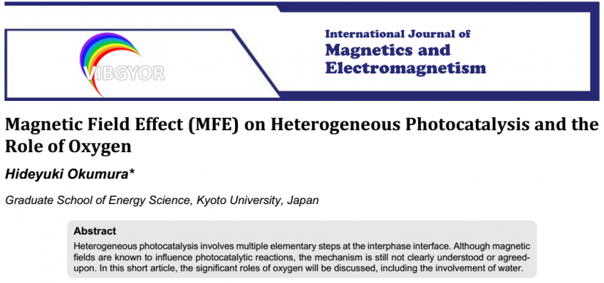 An Original Article Publication of Prof. Okumura on the International Journal of Magnetics and Electromagnetism